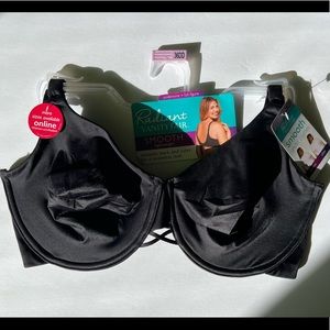 Radiant Vanity Fair SMOOTH lightweight underwire Bra, Black 36DD NWT Full Figure